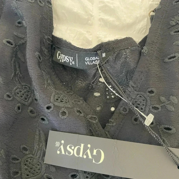 Gypsy 05 black eyelit lace romper - Picture 6 of 11